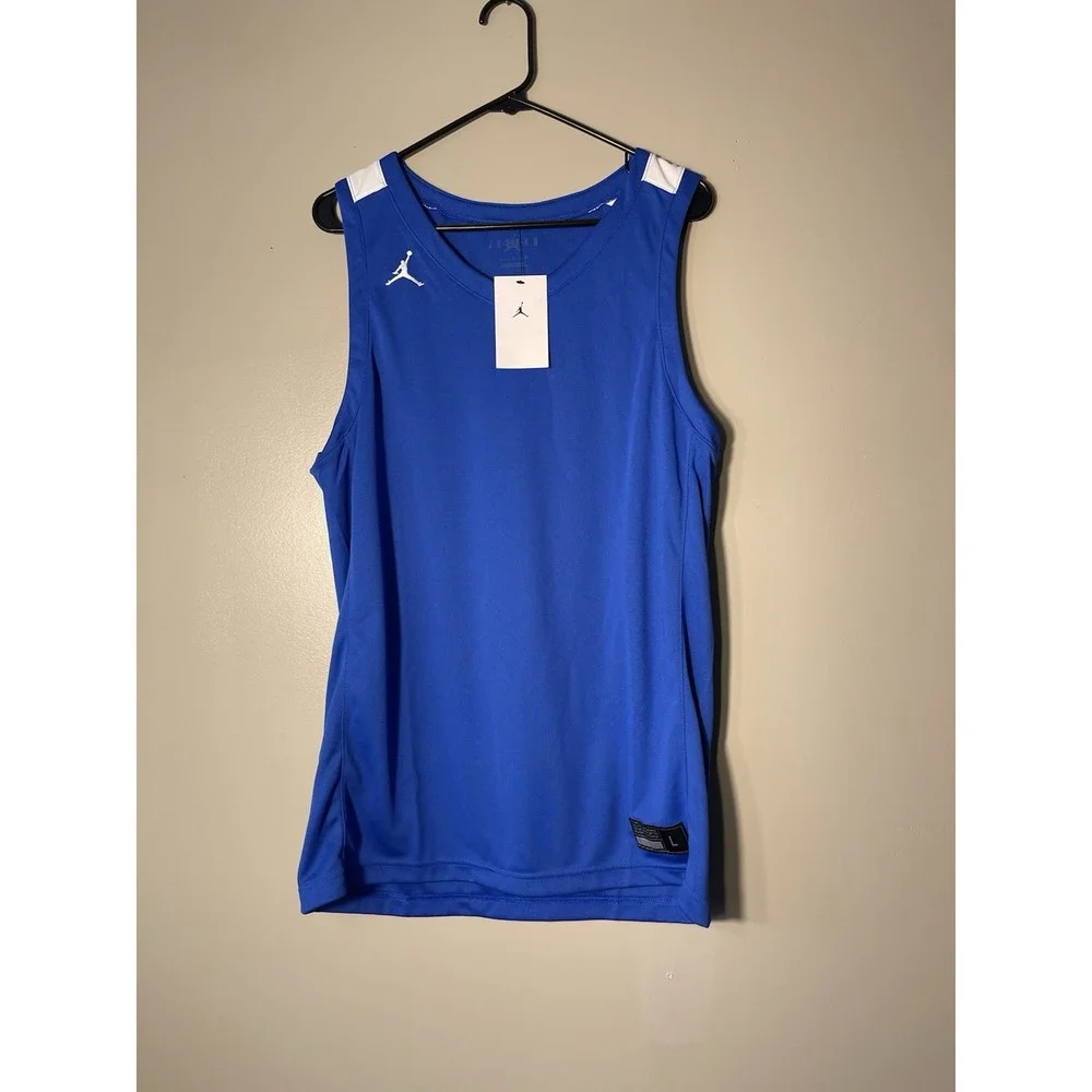 Nike Jordan Men's Dri-fit Basketball Practice Jersey Blue Size L NWT